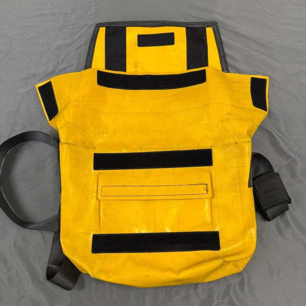 FREITAG F14 DEXTER Messenger Yellow & Green Black Vintage Recycled Tarpaulin